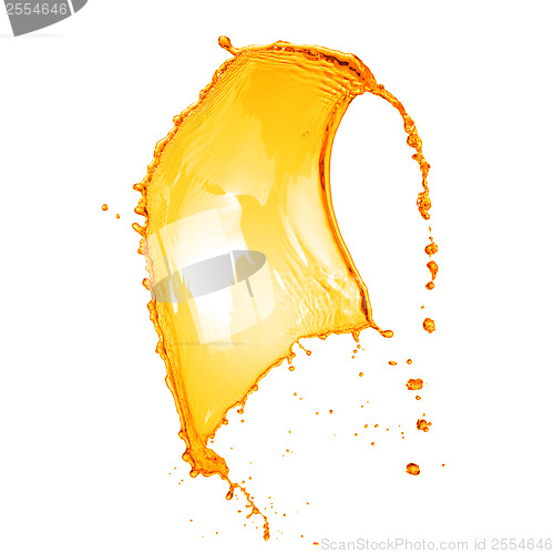 Image of orange water splash isolated on white