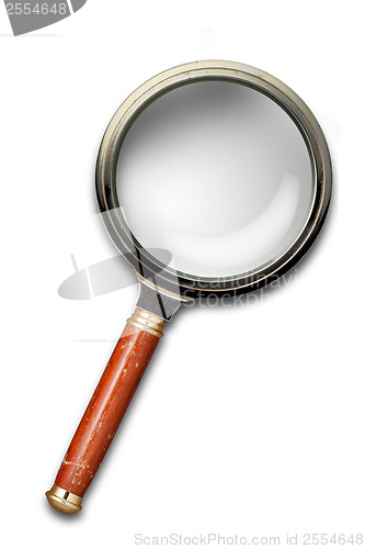 Image of Magnifying glass with shadow isolated on white