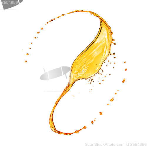 Image of orange water splash isolated on white
