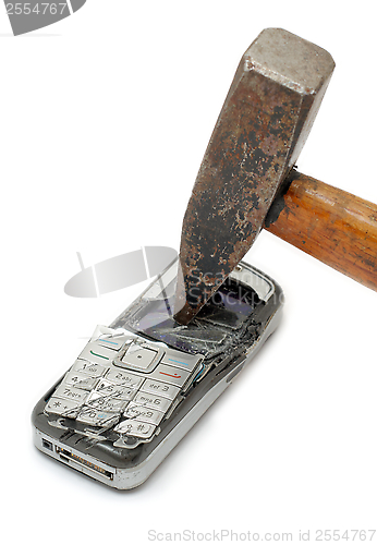 Image of Smashed mobile phone