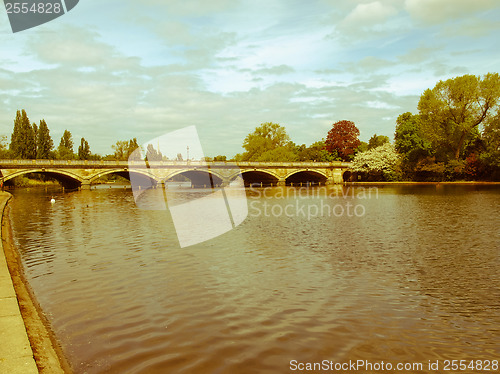 Image of Retro looking Serpentine lake, London