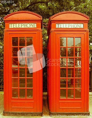 Image of Retro looking London telephone box