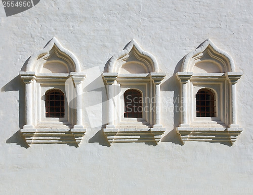 Image of old russian building fragment with windows