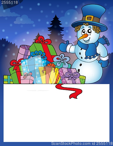 Image of Small frame with snowman 1