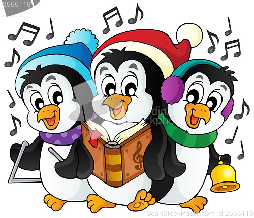 Image of Christmas penguins theme image 1