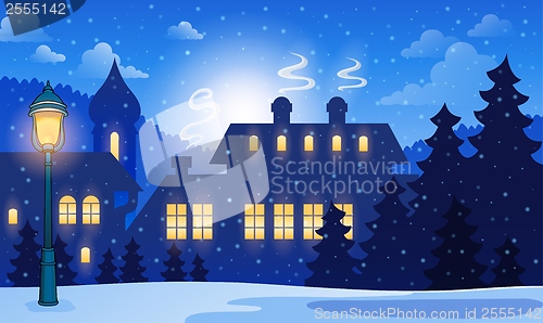 Image of Winter town background 1