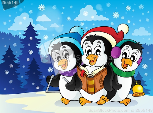 Image of Christmas penguins theme image 2