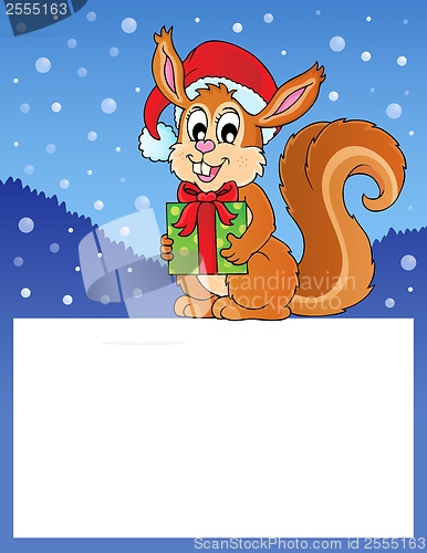 Image of Small frame with Christmas squirrel