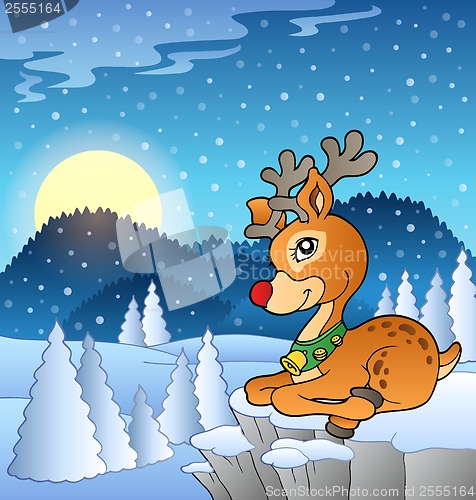 Image of Scene with Christmas deer 2