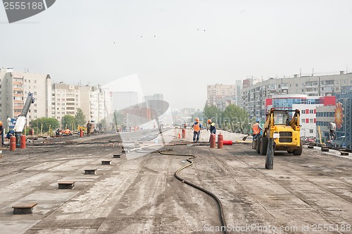 Image of Construction of outcome between city roads