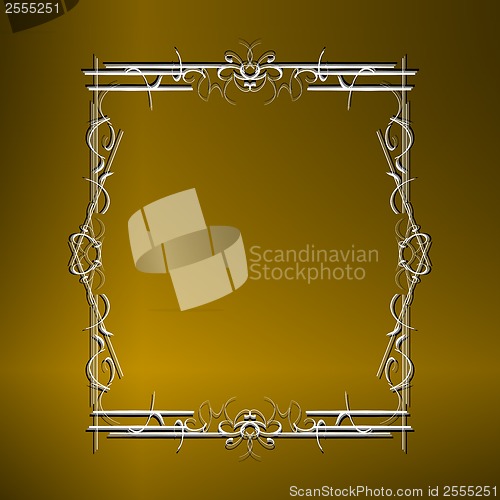 Image of Illustration the luxury gold pattern ornament borders of black background