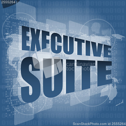 Image of executive suite, interface hi technology, touch screen