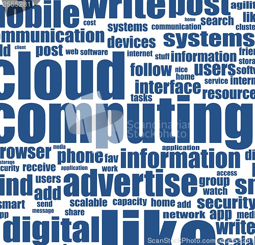 Image of cloud computing word, business concept