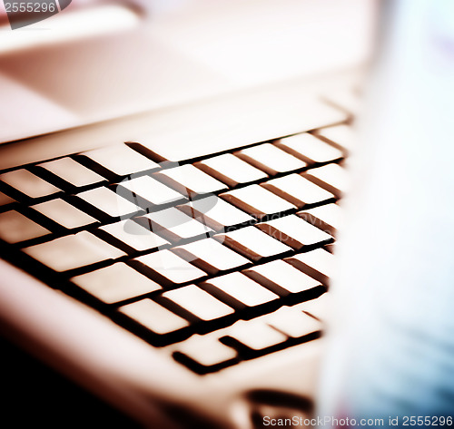 Image of Modern and stylish laptop. 