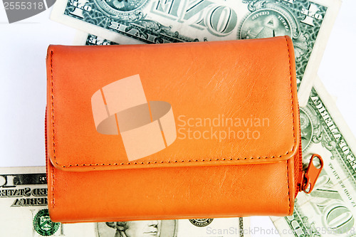 Image of Orange leather wallet