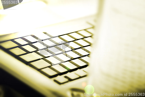 Image of Modern and stylish laptop. 