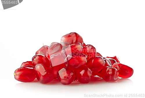 Image of pomegranate seeds on a white background