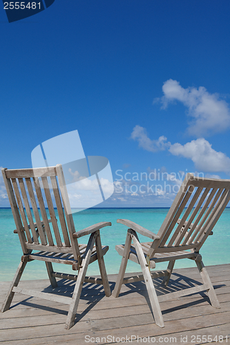 Image of tropical beach chairs