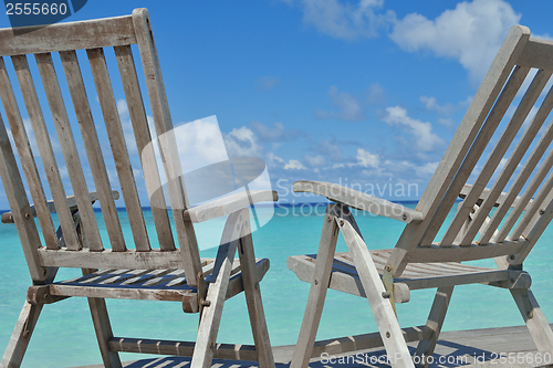 Image of tropical beach chairs