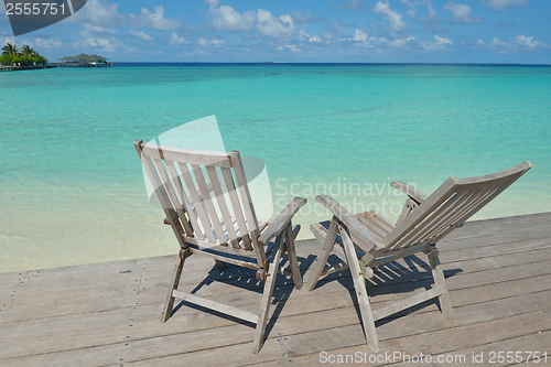 Image of tropical beach chairs