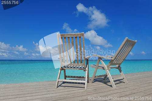 Image of tropical beach chairs