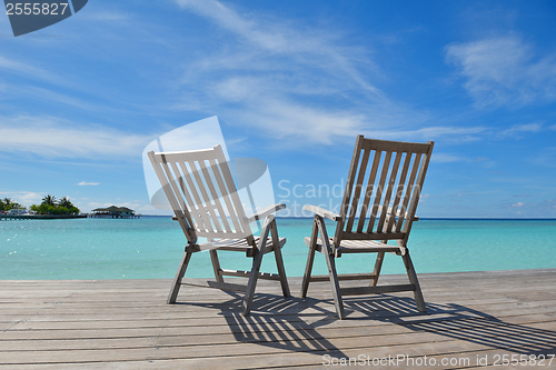 Image of tropical beach chairs