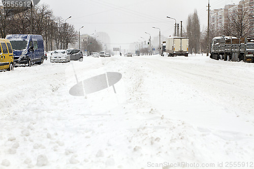 Image of Cars Covered with Snow