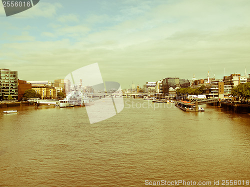 Image of Retro looking River Thames in London