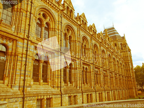 Image of Retro looking Natural History Museum, London, UK