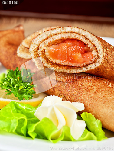 Image of Pancakes with salmon