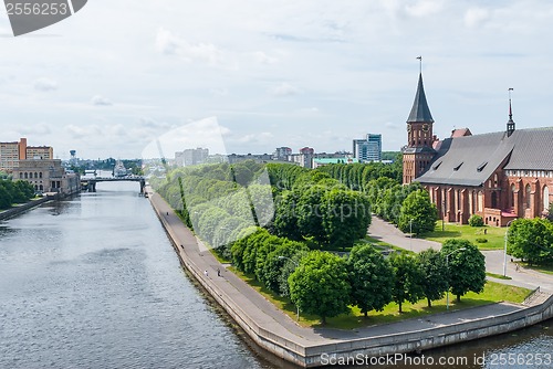 Image of View on Pregolya river in Kaliningrad