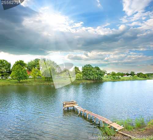 Image of Fishing pier on the river