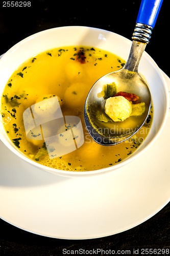 Image of semolina ball soup