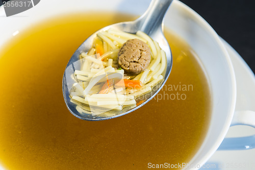 Image of noddle soup with beef balls