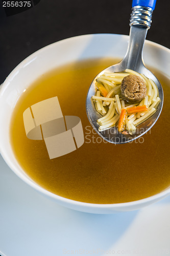 Image of noddle soup with beef balls