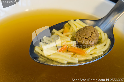 Image of noddle soup with beef balls