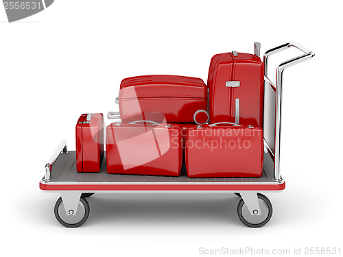 Image of Airport luggage cart