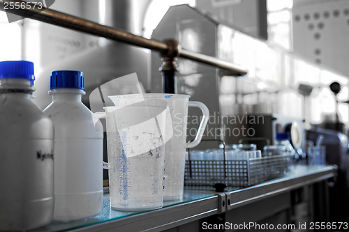 Image of Old Laboratory with glass and bottles