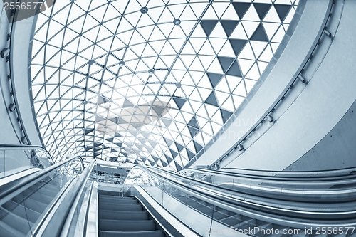 Image of Moving escalator in the business center