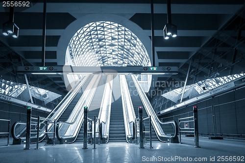 Image of Moving escalator in the business center