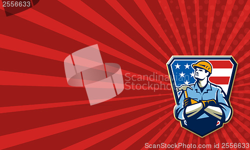 Image of American Builder Carpenter Hammer Crest Retro