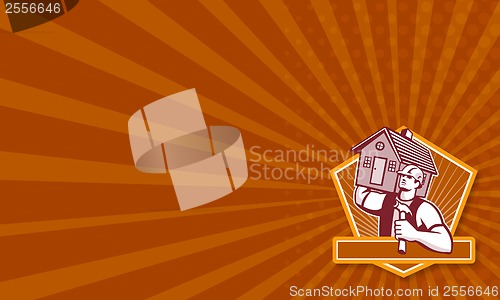 Image of Builder Carpenter Carry House Retro
