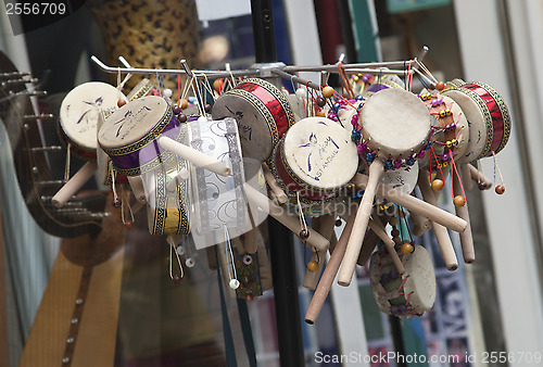 Image of Souvenir drums in Istanbul shop