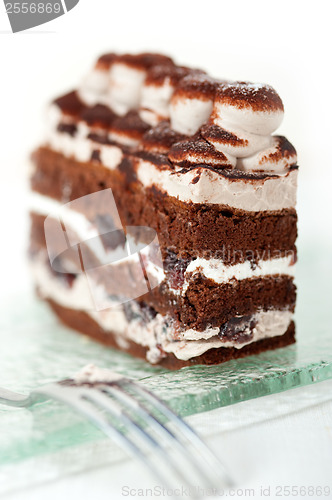 Image of whipped cream dessert cake slice