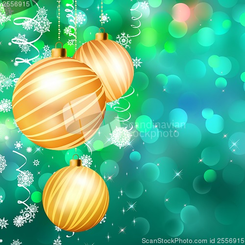 Image of Christmas bokeh background with baubles. EPS 10