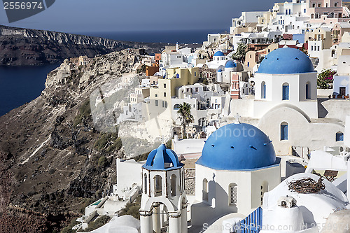 Image of Blue and white church of Oia village, Santorini
