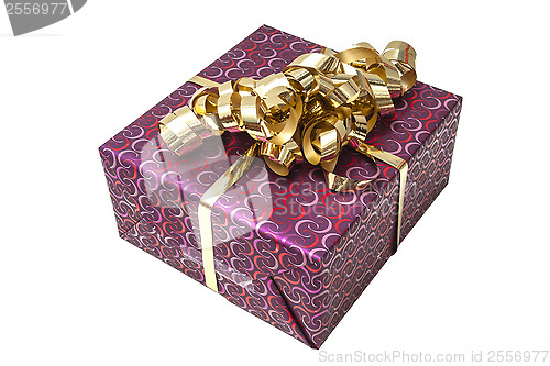 Image of Gift Box with Gold Ribbon Bow
