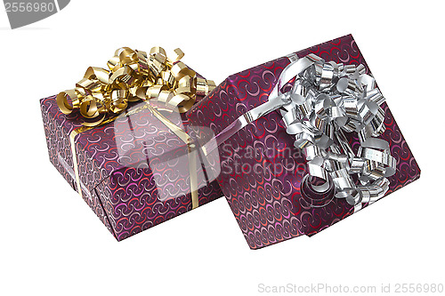 Image of Gift Box with Gold Ribbon Bow