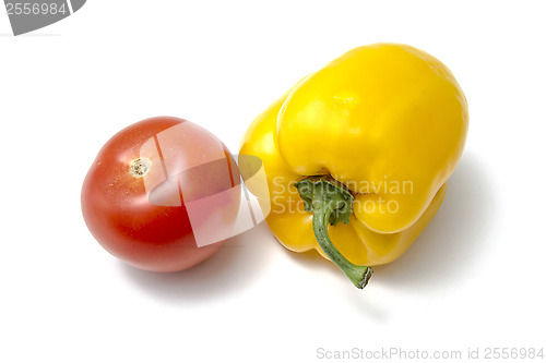 Image of Red tamato and yellow pepper