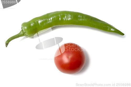 Image of Red tamato and green pepper